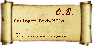 Ottinger Borbála névjegykártya