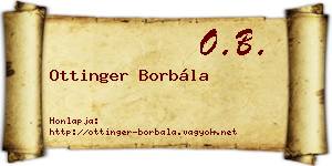 Ottinger Borbála névjegykártya